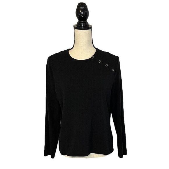 DUCK HEAD Black Long Sleeved TOP Shirt Women's Size MEDIUM Cotton Blend Casual - Picture 2 of 6